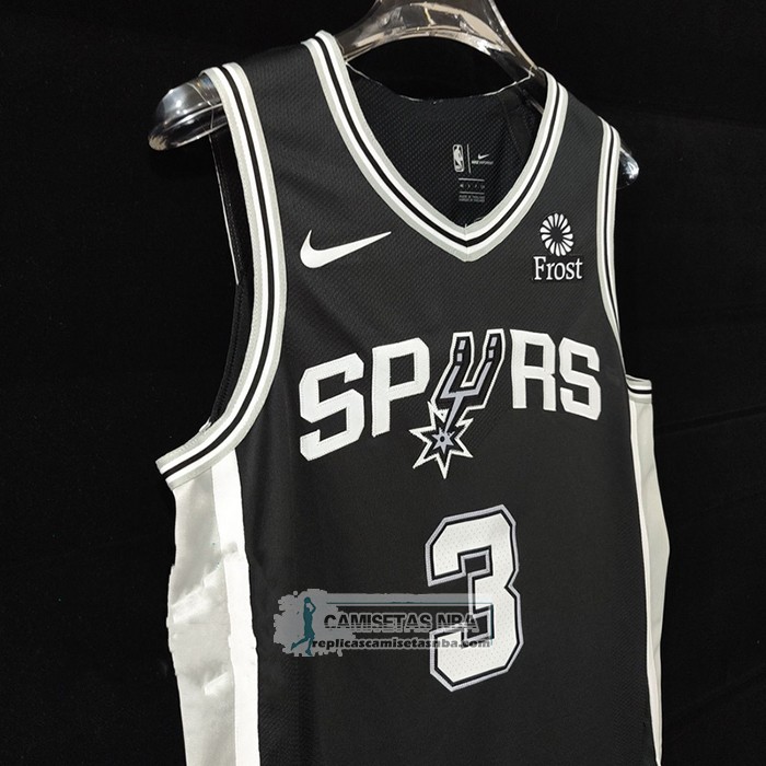 Camiseta San Antonio Spurs Keldon Johnson NO 3 Icon Autentico Negro
